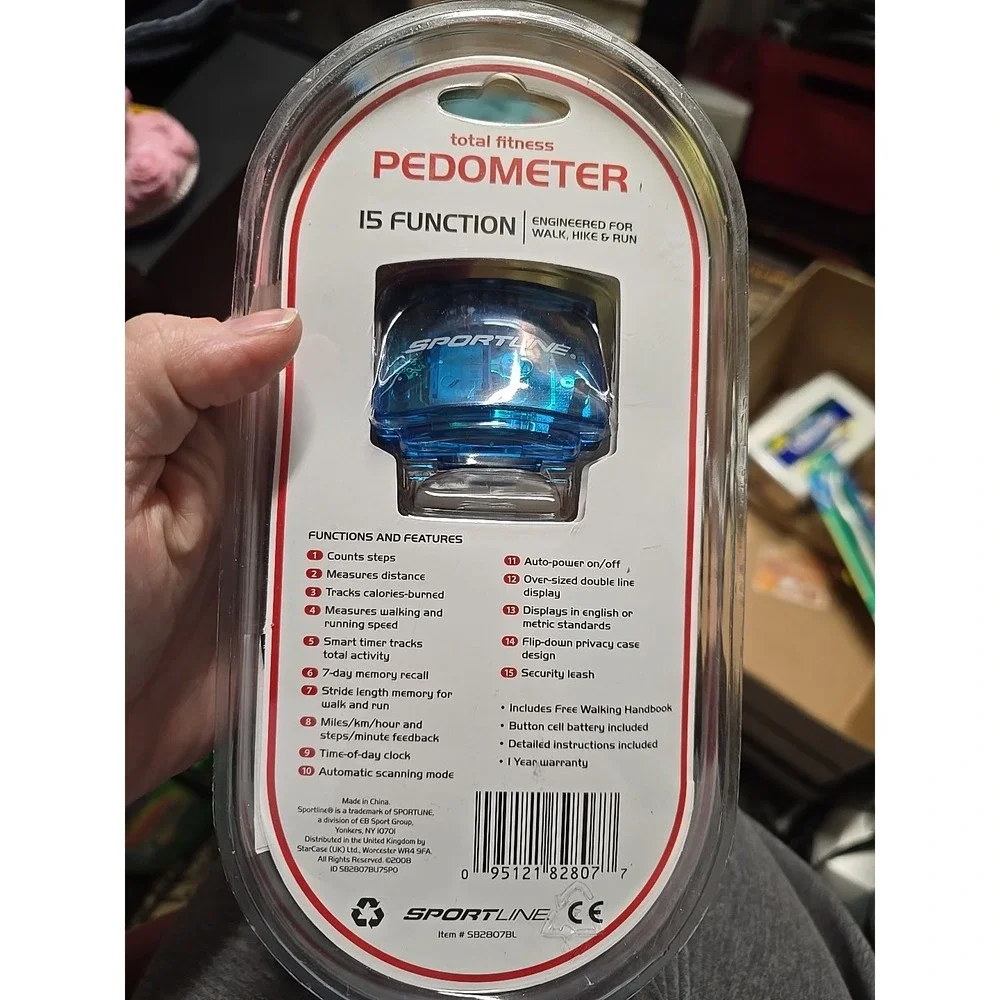 Sportline Pedometer 15 Functions Total Fitness 7 Day Memory Recall New NIP